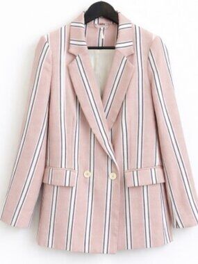 Free People Pink Uptown Girl Blazer